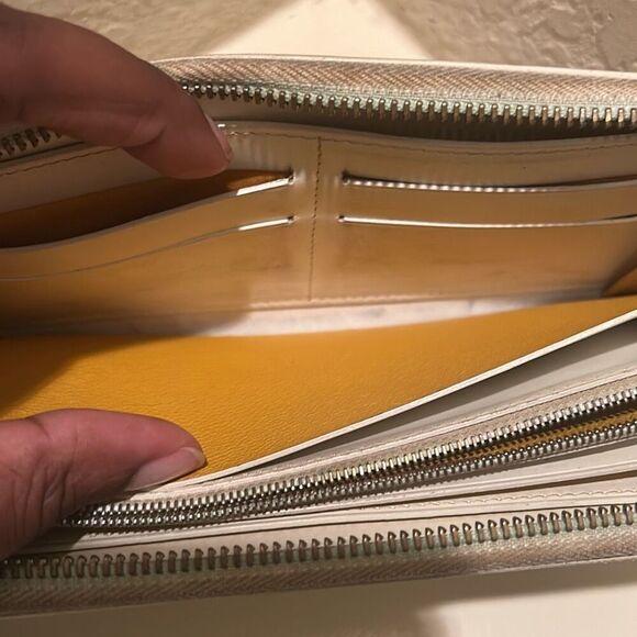 Goyard Matignon Zip Around Long Wallet White Leather Pattern Luxury Artsy Summer - Picture 9 of 16